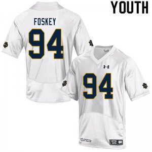 Notre Dame Fighting Irish Youth Isaiah Foskey #94 White Under Armour Authentic Stitched College NCAA Football Jersey CFV8099LI